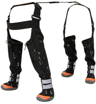 Flkiglm Wasserdicht Hunderegenstiefel Mit Hosenträgern rutschfeste Hundestiefel Für Den Winter Hundeboot Halter Verstellbare Hundeschuhe Mit Reflektoren Als Pfotenschutz Für Outdoor Spaziergänge