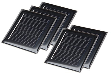 sourcing map 5X 2V 50mA Poly Mini Solarzelle Panel Modul Telefon Ladegerät 54x54mm