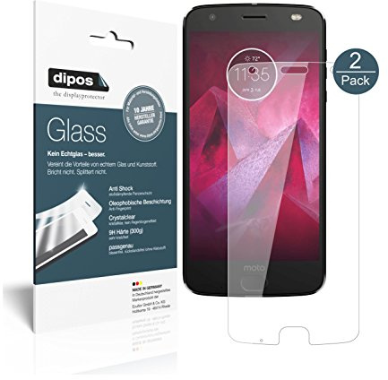 dipos I 2x Screen Protector compatible with Lenovo Moto Z2 Play Flexible Glass 9H Display Protection