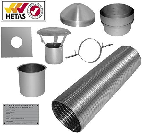 7m 6 Flexible Multifuel Flue Liner Pack/kit for Woodburner Multifuel Stove