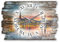 Kreative Feder Designer Wanduhr Hamburg Skyline aus Holz Größe 40x27cm - Wanduhr im Landhaus-Stil Shabby-Style Made in Germany leise ohne Ticken (Hamburg Skyline, leises Funkuhrwerk)