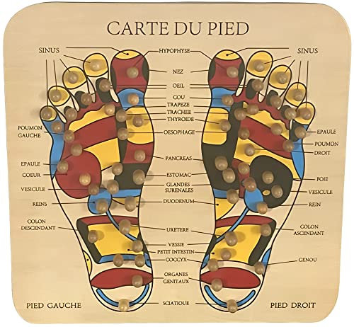 Eurotel ® Planche Bois Carte du Pied Massage Réflexologie/Acupression