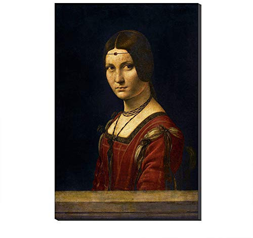 Five-Seller Die Belle Ferronniere Von Leonardo Da Vinci Leinwand Berühmte Gemälde Kunstdrucke Auf Leinwand Wandbilder Kunstwerke Für Wohndekorationen (50 x 70 cm)