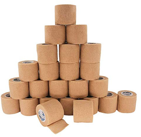 GSPCARE Selbsthaftende Bandage 5 cm x 4,5 m, 24 Rollen Elastisch Kohäsiver Verband Tierverband Selbstklebend, Haftbandage für Schwellungen der Knöchelverstauchungen am Handgelenk