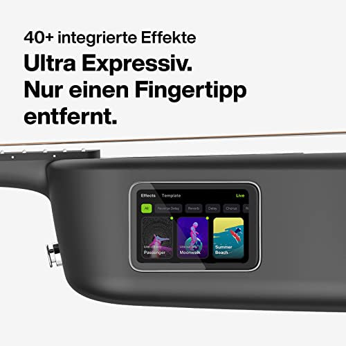 LAVA ME 3 Elektro Akustik Gitarre Kohlefaser Smart Gitarre mit Tuner, mehrere Performance-Effekte, geeignet für Anfänger, Erwachsene, rechts Reise-Gitarre Grau 36 Zoll Ideal Tasche