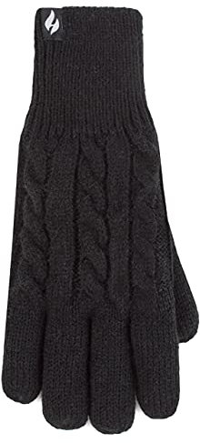 HEAT HOLDERS SOCKSHOP Damen Willow Kabel Handschuhe Packung 1 Schwarz M-L