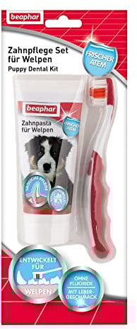 BEAPHAR - Zahnpflege Set Für Welpen - Mit Leber-Geschmack - Zahnbürste Und Zahnpasta - Set (1 Stück + 50g)