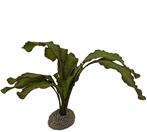 Aqua Della, Künstliche Pflanze, bunt, aus flexiblem Kunststoff, Echodorus, 1 5 cm, Grün, widerstandsfähiger Standfuß, bietet Schuppen und Orte der Reproduktion, geeignet für Aquarien und Terrarien