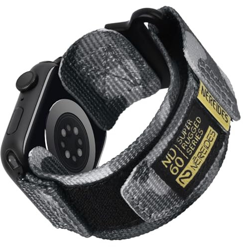 Kompatibel mit Apple Watch Series 10 Armband Series 9/8/7/6/5/4/SE/SE2, Nylon Sportarmband mit gewebtem Design für 46mm/45mm/44mm (XL,Tarnmuster)