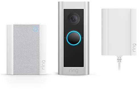 Ring Wired Video Doorbell Pro (Video Doorbell Pro 2) + Plug-In Adaptor and Chime | Doorbell camera 1536p HD, Head to Toe Video, 3D Motion Detection, Wifi | 30-day free trial of Ring Home