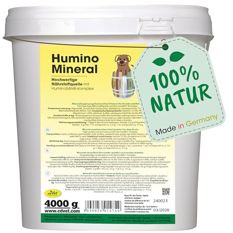 HuminoMineral Mineralfutter Hunde Katzen 4 kg - Hochwertige Nährstoffe cdVet Bio-Komplex