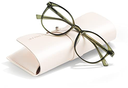 FONHCOO Blue Light Blocking Glasses Women Men Computer Eyeglasses,TR90 Fashion Round Transparent Anti Blue Light Glasses with Anti Eyestrain & UV Glare for Gaming & Reading