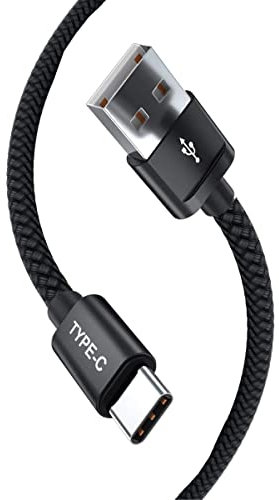 AMPLE For TCL 30 Charger Cable, 1M Nylon double Braided USB C Fast Charging Cable Compatible for TCL 405 / TCL 40 SE 30 SE/TCL 40R / TCL 30+ / TCL 20L 20 5G 20 Pro 5G (BLACK)