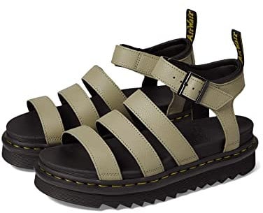 DR. MARTENS Damen Blaire Sandals, Pale Olive Pisa, 36 EU