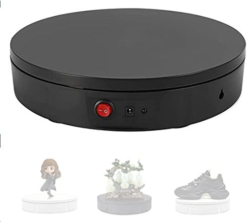 YIHEMEI Rotating Display Stand, 360 Degree Electric Rotating Turntable, Large Photography Turntable, Remote Control, Product display carousel,Black