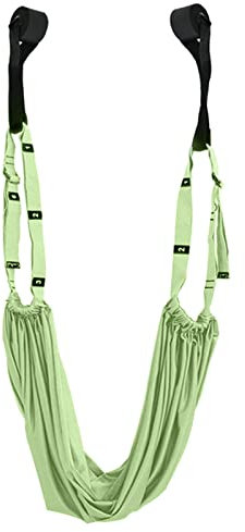 Alomejor Taillen-Rücken-Bein-Stretch-Gurt Yoga-Fitness-Band, Stretching-Ausrüstung mit Türanker für Tanz-Aerial-Yoga-Ballett-Bein-Stretching-Übungen (Hellgrün)