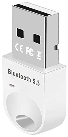 Yoezuo Adaptateur USB Bluetooth 5.3, Dongle Bluetooth 5.3, Adaptateur Bluetooth pour PC pour Voiture/TV/PC/système Audio Compatible avec Windows 11/10/8.1/7, Blanc