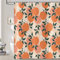 Hnmdmyi Duschvorhang Pfirsich 180x180, Niedlich Orange Rosa Früchte Grün Blätter Blumen Badewanne Vorhang Aquarell Kunst Malerei Ästhetisch Wasserdicht Polyester Stoff Waschbar Badevorhang mit Haken