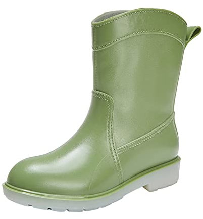 Rumity Regenstiefel – Damenstiefel – Vorgeformte wasserdichte- und Gummisohlen Schuhe FüR Wattwanderung Cowboy Boots Damen