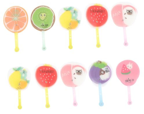 DECHOUS 10piezas Ventiladores Plegables Decorativos De Frutas para De Verano Diseño De