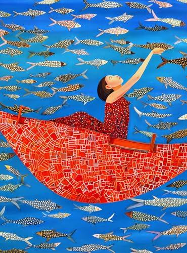 The Enchanted Underwater Ballet by Cross & Glory - Modern Art Masterpiece Puzzle - 1000 Pieces, Vivid Undersea Illustration, Eco-Friendly, CG-M-070, Rainbow
