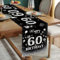 Deko 60 Geburtstag Mann Tischläufer 60. Geburtstag Schwarz Silber Happy 60th Birthday Tischband für 60 Jahre Alte Frauen Ihn Ihr Jahrestag Feier Party Dinner Tisch Leinen Table Dekoration, 180x35 cm