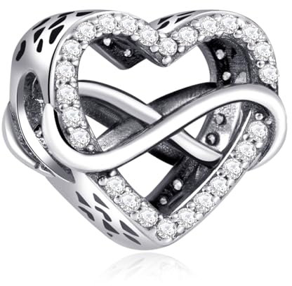 Rimgoris 925 Sterling Silber Charm für Frauen Armbänder Halskette Infinity Love Heart Dangle Charm Geschenk