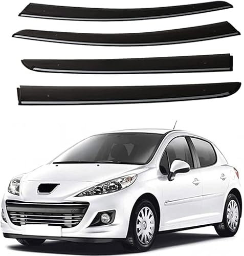 HODGON Vitre Latérale Voiture Déflecteur pour Peugeot 206 2004-2018, Voiture Déflecteurs Avant ArrièRe Pare-Pluie Accessoires