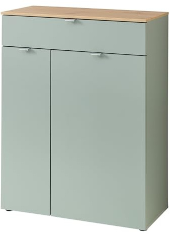 möbelando Schuhschrank >Bari< in Schilfgrün matt, MDF, Spannplatte - 78x103x38cm (BxHxT)
