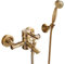 Badewannenarmatur Badewanne Wasserhahn Retro Vintage Stil Messing Wandmontage Einhand Wannenbatterie Badewannen Armatur Mit Handbrause Badewanne Mischbatterie Duscharmatur, Bronze