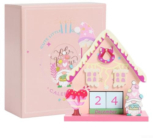 Zoegneer Countdown-Kalender aus Holz, unverzichtbar für Weihnachten, erhöht Vorfreude und Aufregung (B)
