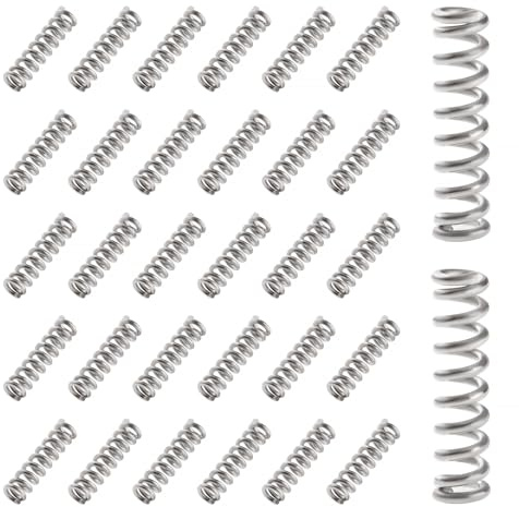 VooGenzek 30 Stücke 1 * 5 * 20 mm Druckfedern, Mini Edelstahlfedern, Spule Kompression Federn, für Shop und DIY Reparaturprojekte