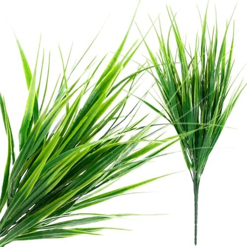 Strauss ZIERGRAS Strauss KÜNSTLICHE FEY 40CM BÜNDEL, Künstliche Pflanzen Künstlich Gräser Grün Kunstgras Kunstpflanzen wie echt Dekogras für Außen Innen Balkon Garten Vase Decor