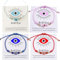 MIRKUZI Armbänder für Damen, 4 Stück Evil Eye Armband mit Wunschkarte verstellbares Freundschaftsarmbänder für Frauen Teenager Mädchen Jungen Paare (Rosa/Rot/Saphirblau/Hellblau)