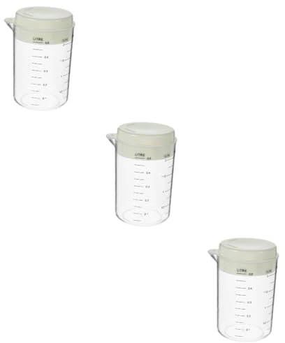 Garneck 3pcs Measuring Cup Insulated Handle Plastic Milk Container Dishwasher Safe Liquid Measuring Cups