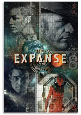 JDzenpingzsz Science Fiction The Expanse Minimalistisches Vintage-TV-Serie-Poster, Druck für Schlafzimmer, Leinwand, Wandkunst, ästhetisch, dekorativ, 30 x 45 cm, ungerahmter Stil