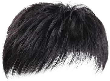 Synthetische Perücke für Männer mit kurzem Haar, mit einem Buzz-Cut-Stil, auf einem kahlen Kopf, mit Hochtemperatur-Haarverlängerungen