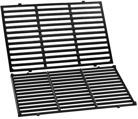 7638 Gusseisen Grillrost für Weber Spirit 300 Serie E310 E320 E330 S310 SP320 Gasgrills (mit vorderen Bedienknöpfen), 44,5 x 30CM Grillroste Zubehör 7527 7639 Rost Ersatzteile für Genesis Silver B/C