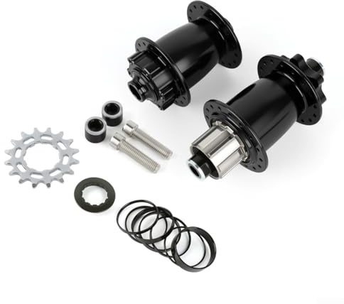 Dirt Jump Bike Nabe 32H mit 16T Single Speed Freilauf, Vordere und Hinterradnabe Achsabstand 100 mm/135 mm, Aluminiumlegierungsmaterial, kompatibel mit Nabe und 14G Speichen (schwarz)