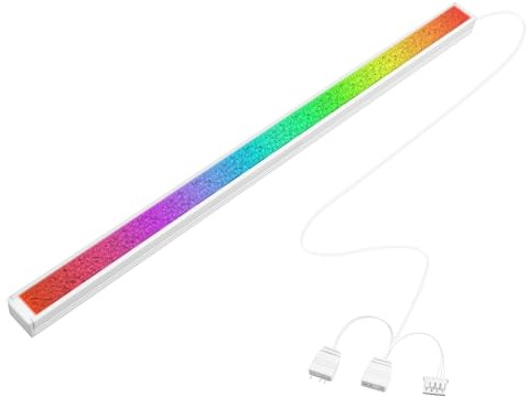 ELFJMZP ARGB-Streifen mit 17 LEDs mit magnetischer Haftung, 5 V, 4-polig, adressierbar, schwarzes Aluminium + Diamant-Lichtstreuung, Befestigung am PC-Gehäuse innen, 550 mm Kabel und individuelle
