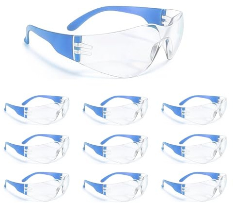 BIRDDIE 10er-Pack Schutzbrillen, Anti-Beschlag-Schutzbrille für Arbeit, Heimwerker und Outdoor, für Arbeit, Heimwerker, Schießen und Outdoor-Aktivitäten