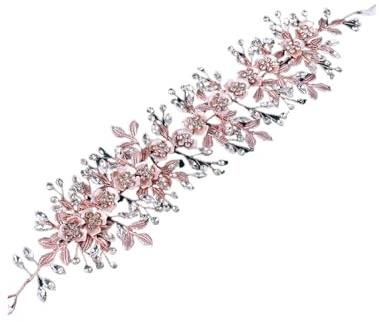 ZUGLQYSX Cintura Gioiello Donna Splendido e personalizzato abito da sposa in lega argentata con fiore foglia intarsiati diamanti
