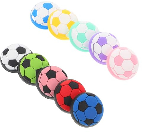 BATHVEVE Tapas de Joystick para Pulgar 10 Piezas, Cubiertas Antideslizantes de Silicona con Diseño de Fútbol, Accesorios Gaming PC (,) para Controladores Estándar