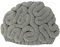 BIBITIME Unisex Handmade Knitted Brain Beanie Cap Halloween Hat (Made to fit Average Adult, Light Grey)