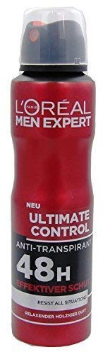 Loreal Men Expert Ultimate Control Anti Transpirant Deo Spray 48h Effektiver Schutz, Relaxend holziger Duft, 4er Pack (4x150ml)