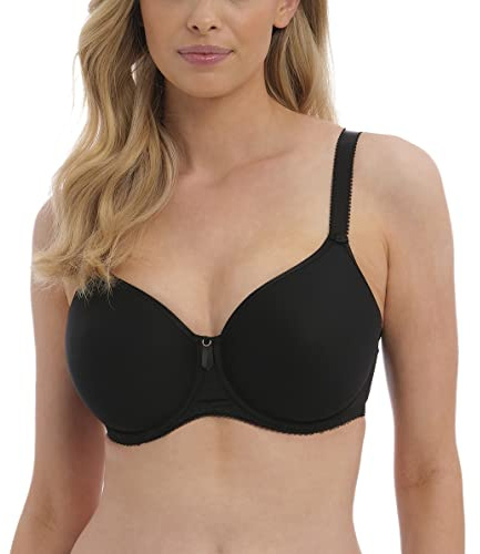 Fantasie Women's Aura Moulded Underwire Seamless T-Shirt Bra Bra, Black, 34HH, Black, (34) HH