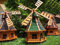 OELBAUM XL Windmühle MIT SOLAR-Beleuchtung WETTERFESTE Gartendeko für Sommer, windmühle für Garten, WMB100gr+bl-EMS KOMPLETT mit Licht SolarBeleuchtung, Licht 1 m groß grün grau