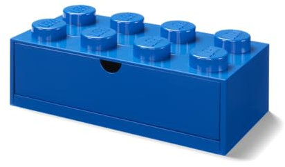 Room Copenhagen LEGO Schreibtischschublade mit 8 Knöpfen, stapelbar, blau, groß, 40211731