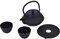LAGUIOLE - LAGUIOLE Teekanne aus Gusseisen, innen schwarz emailliert, Infusor, traditionelles Teapot-Set aus Eisen, Tablett aus Gusseisen und 2 japanische Teetassen, Schwarz, 800ml
