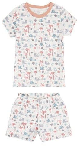 Sense Organics Jula Retro Short Pyjama Palm Tree - kurzer Mädchen Schlafanzug (Numeric_128)